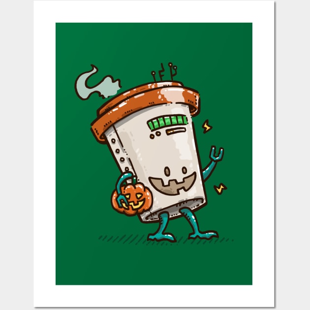 Pumpkin Spice Latte Bot Wall Art by nickv47